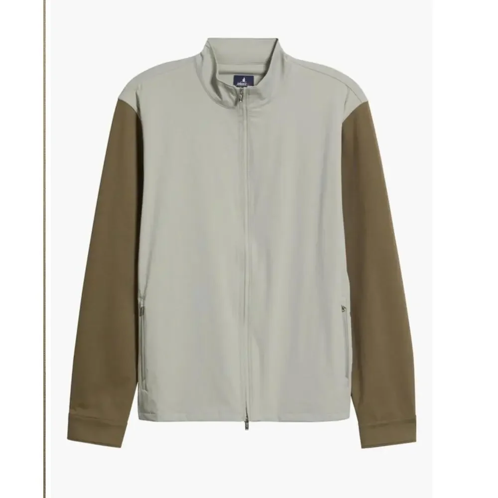 Johnnie-O Milano Water Repellent Zip Jacket Khaki NWOT $348 Brown Tan Small